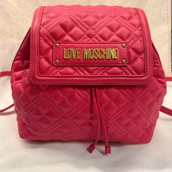 Love Moschino | Bags | Love Moschino Pink Quilted Backpack  display picture 1